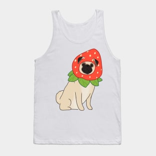 Pug illustration strawberry dog Tank Top